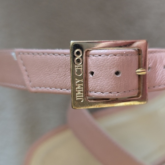 Jimmy Choo pink leather platform wedge sandals size 40 - Picture 13 of 15